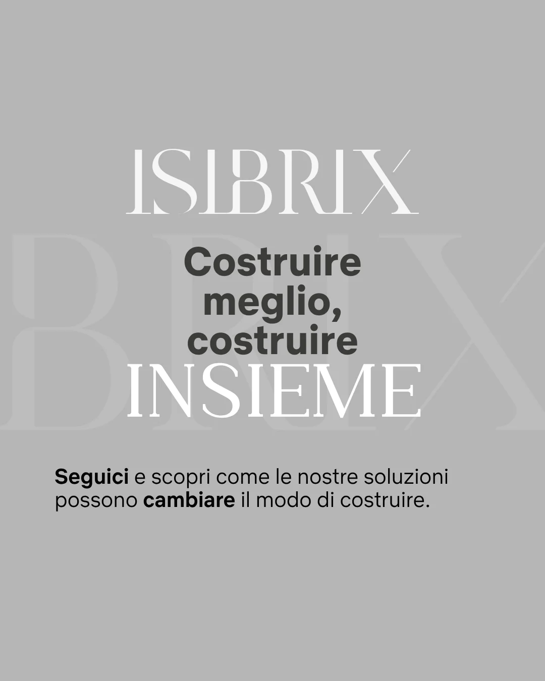 Slide 5: chiusura con il logo, «Costruire meglio, costruire insieme» e l'invito a seguire la pagina